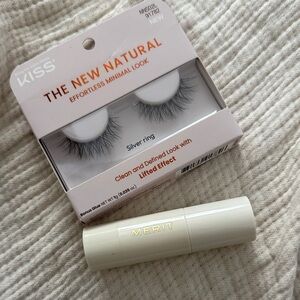 Merit Cream highlighter citrine and Kiss False Eyelashes Set